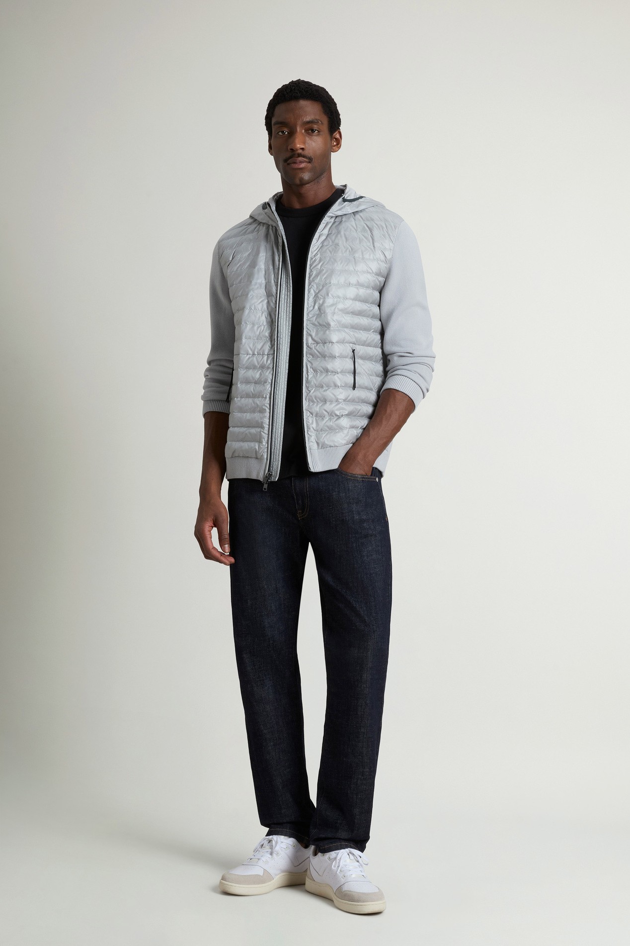 Allen Hybrid Jacket in Ripstop Nylon Gray photo 2 | Woolrich