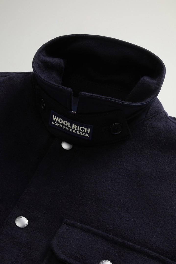 Surchemise Alaskan en laine italienne Melton mélangée recyclée Bleu photo 6 | Woolrich