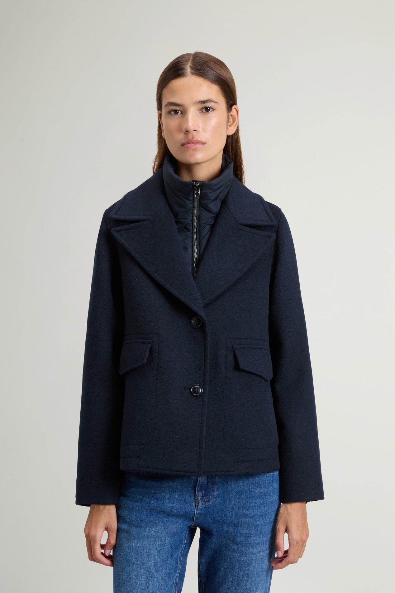 MELTON WOOL 2IN1 PEACOAT Blue photo 1 | Woolrich