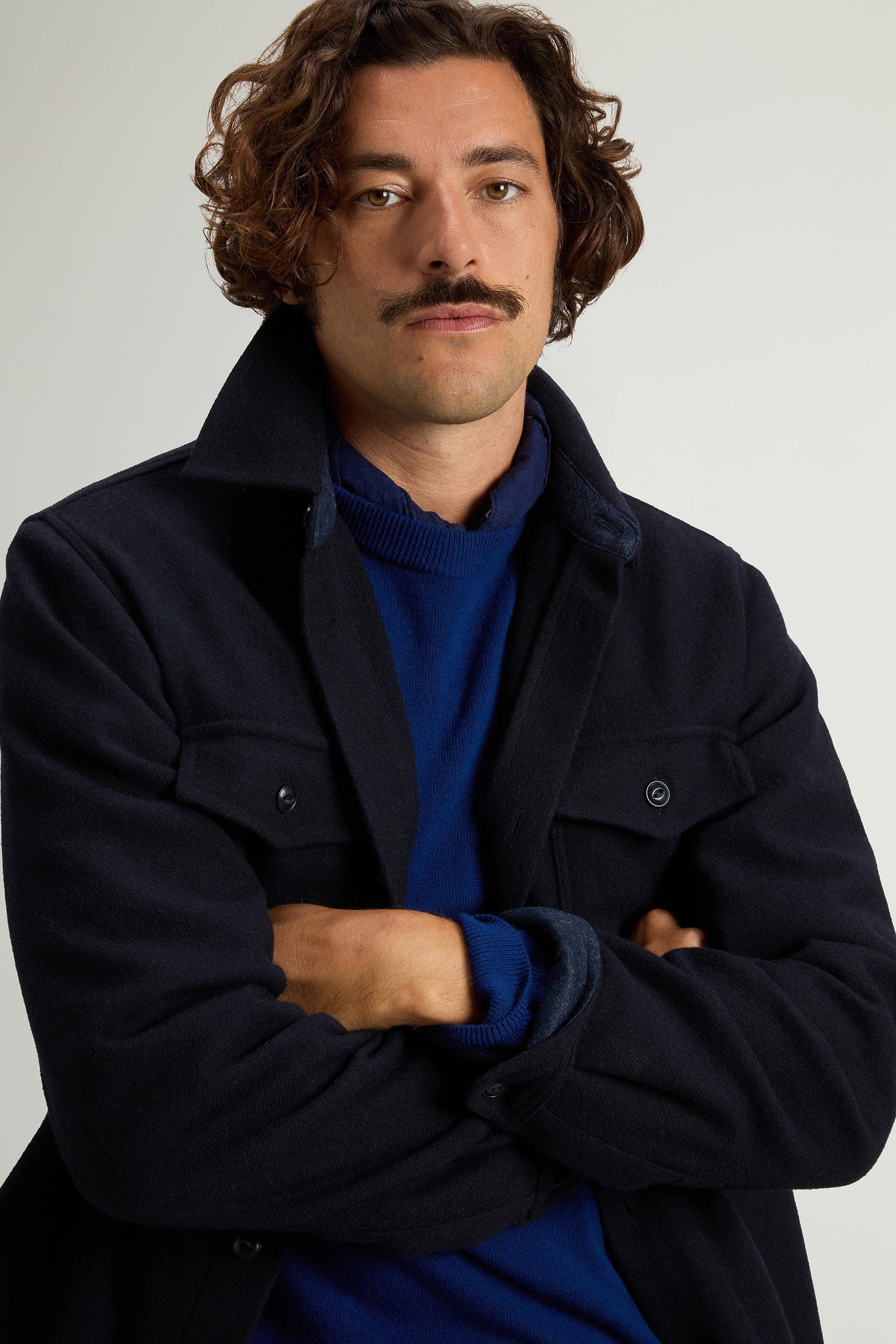 Ranger Overshirt in Recycled Italian Wool Blend Blue photo 5 | Woolrich