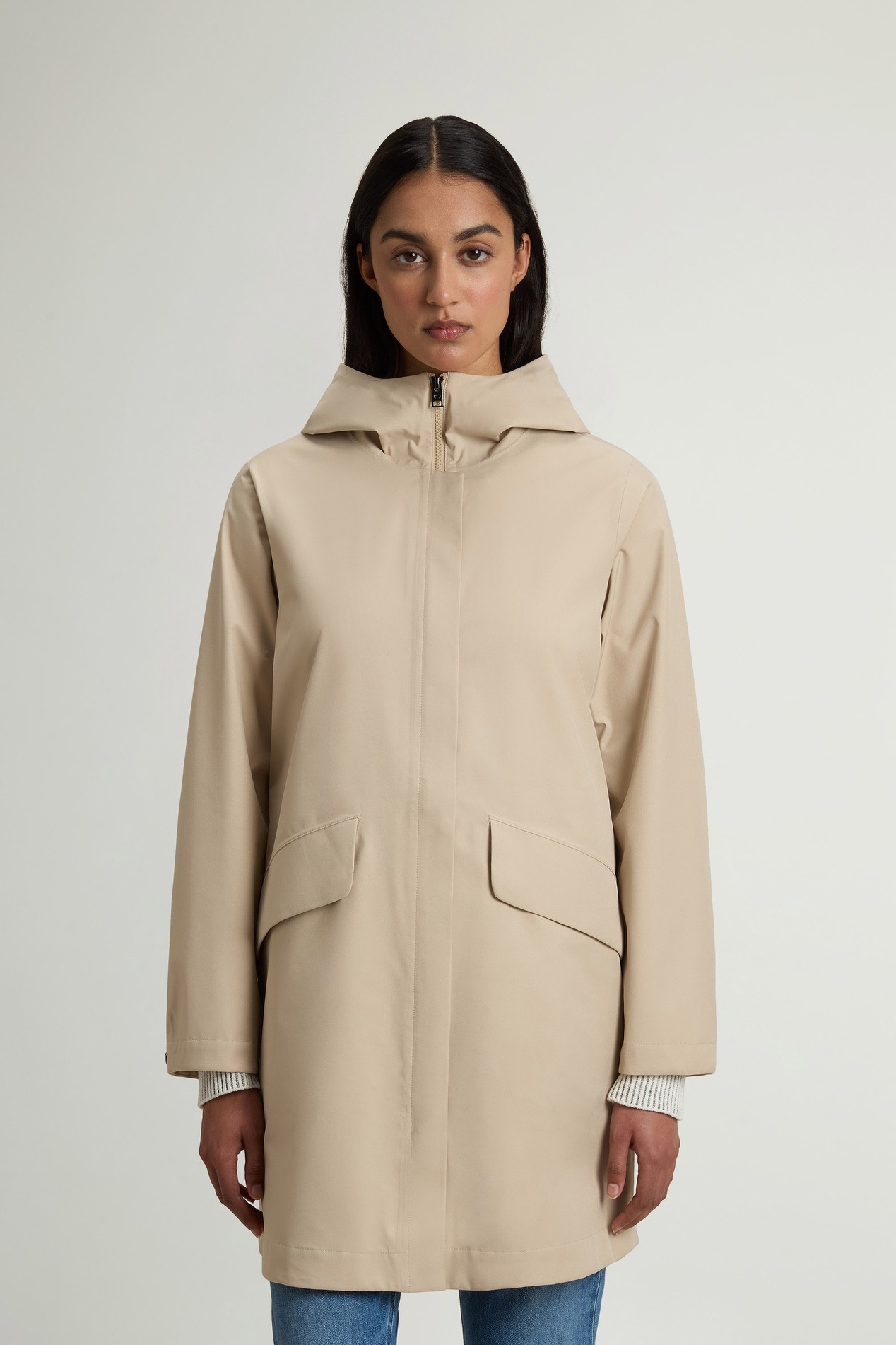 Wasserdichter Parka aus Light Stretch Beige photo 1 | Woolrich