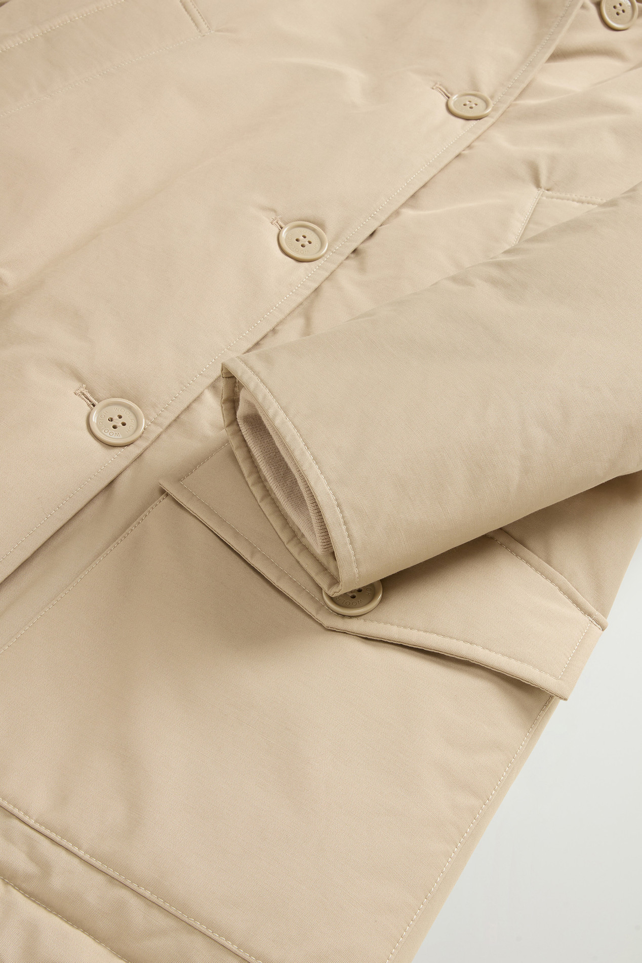 Arctic Parka in Ramar Cloth with Four Pockets and Detachable Fur Beige photo 7 | Woolrich