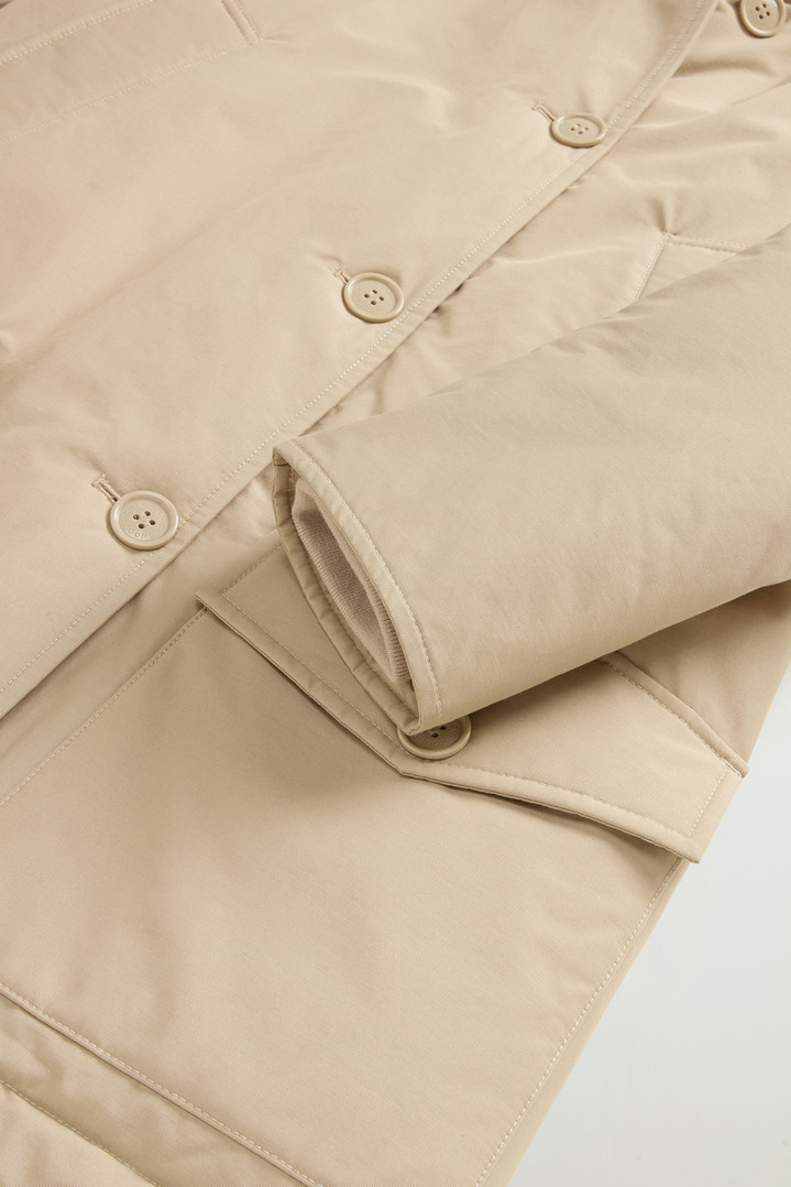 Arctic Parka in Ramar Cloth with Four Pockets and Detachable Fur Beige photo 7 | Woolrich