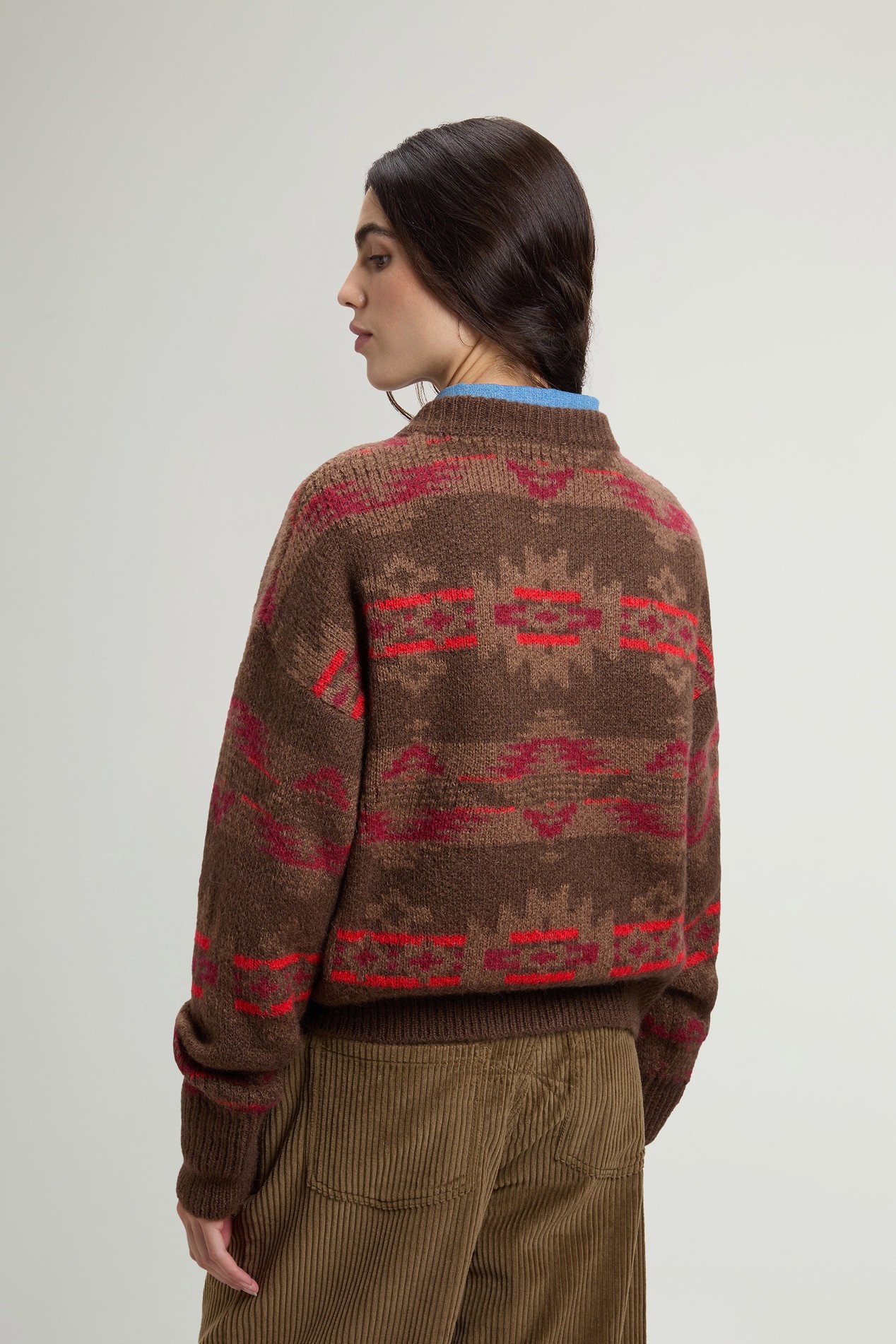 FAIRISLE CREWNECK Brown photo 3 | Woolrich