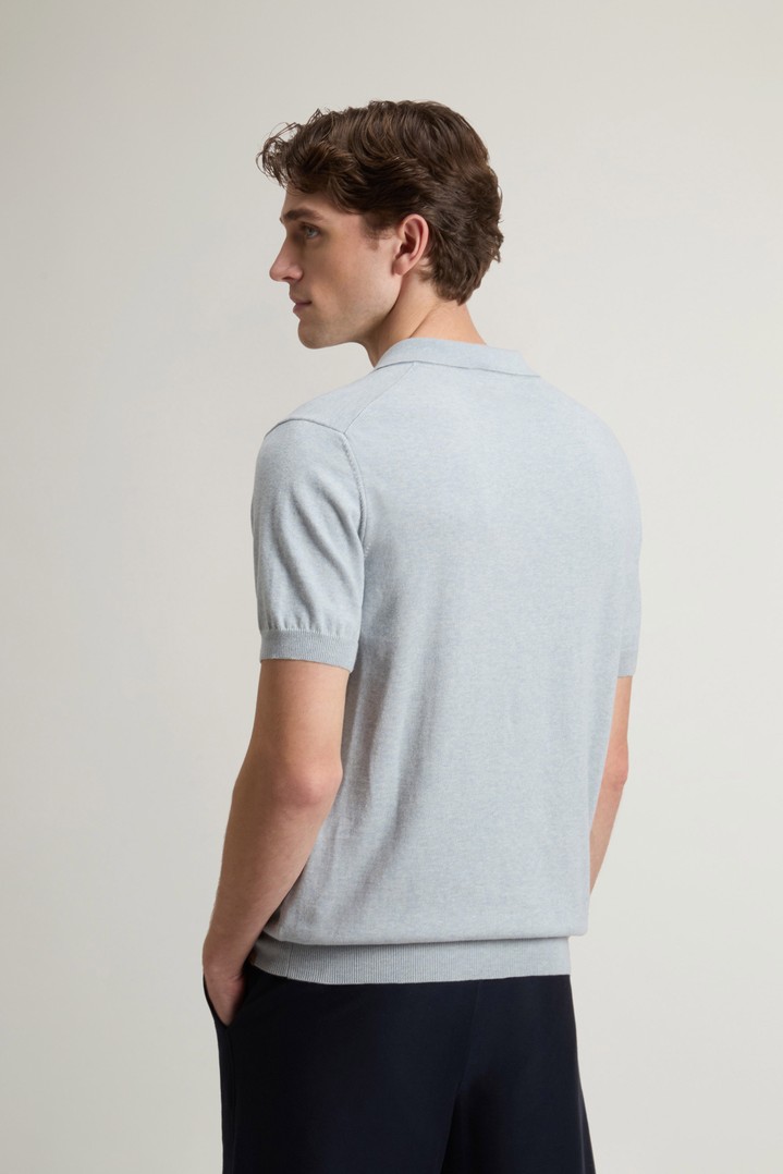 KNITTED POLO Blue photo 3 | Woolrich