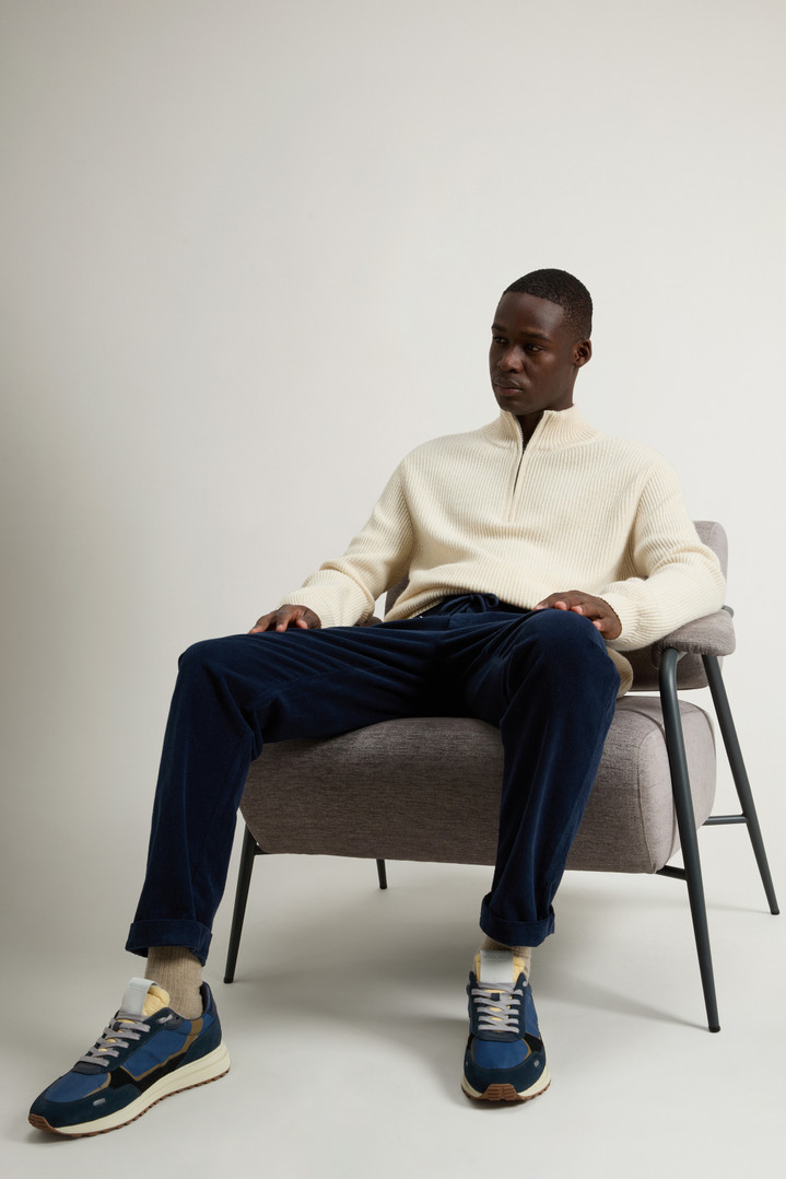 Retro Sneakers in Nylon with Leather Details Blue photo 7 | Woolrich