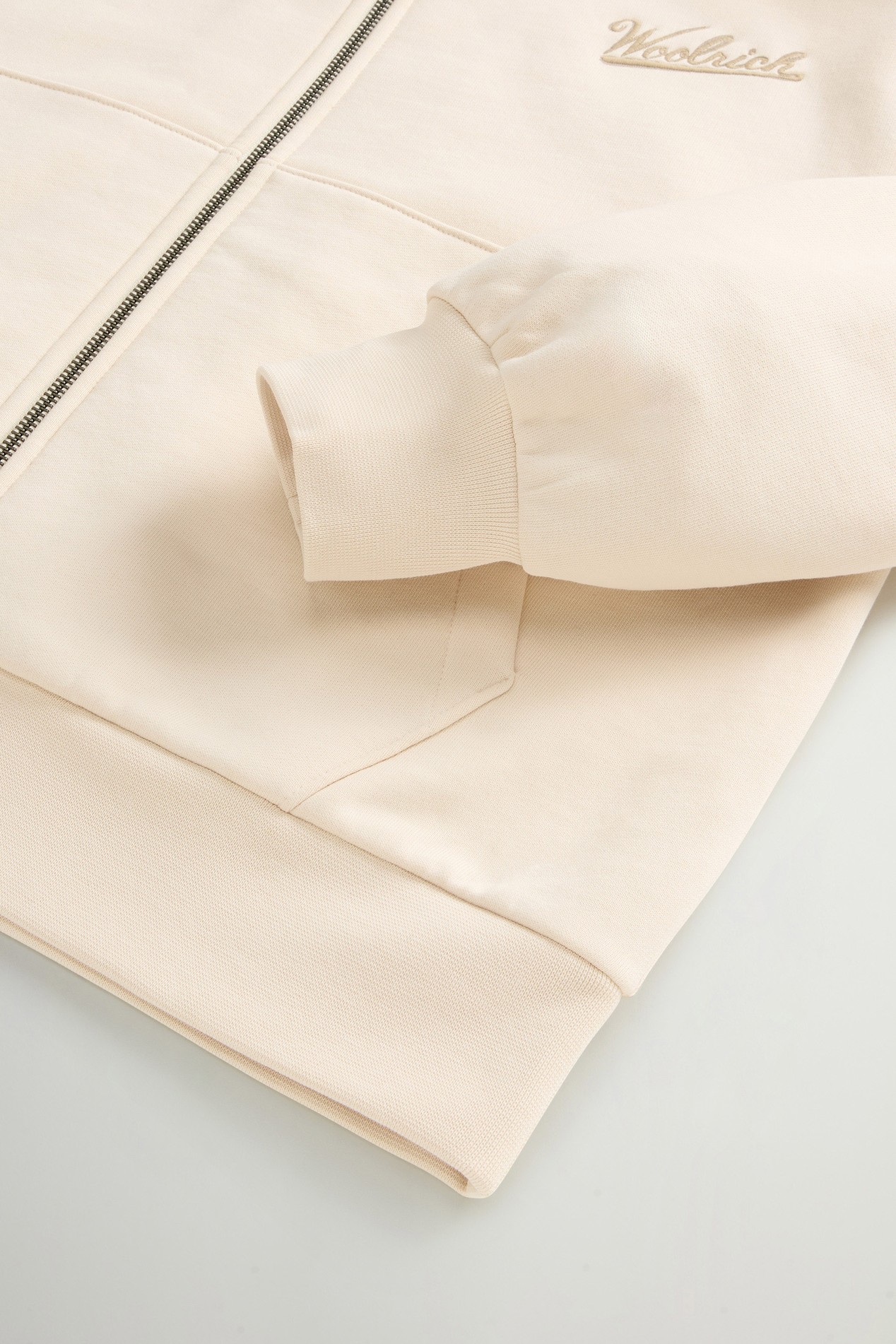 Zippered Hoodie in Pure Cotton White photo 6 | Woolrich