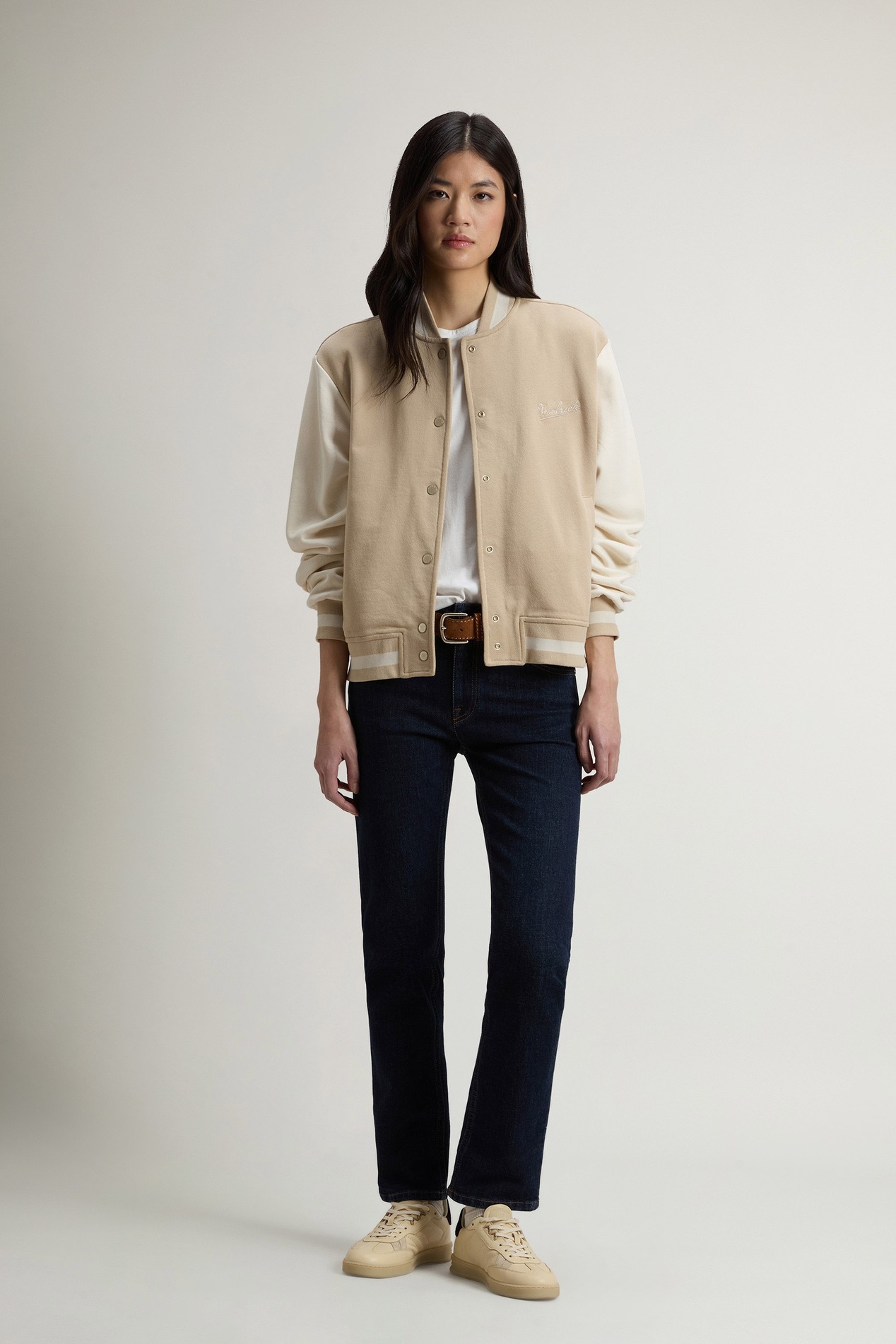 PREMIUM FLEECE BOMBER Beige photo 2 | Woolrich