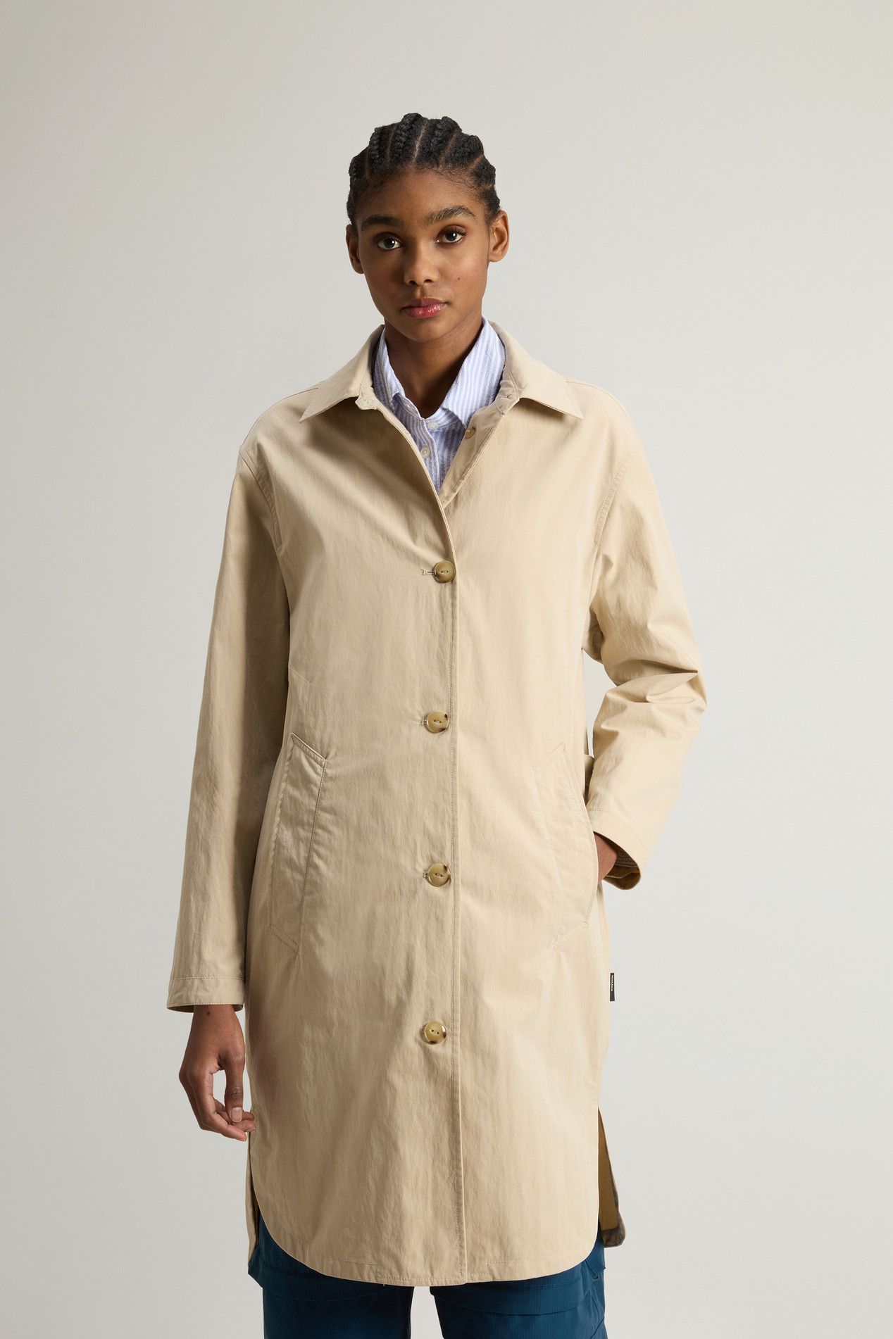 Overcoat in Limonta Cotton Blend Beige photo 1 | Woolrich