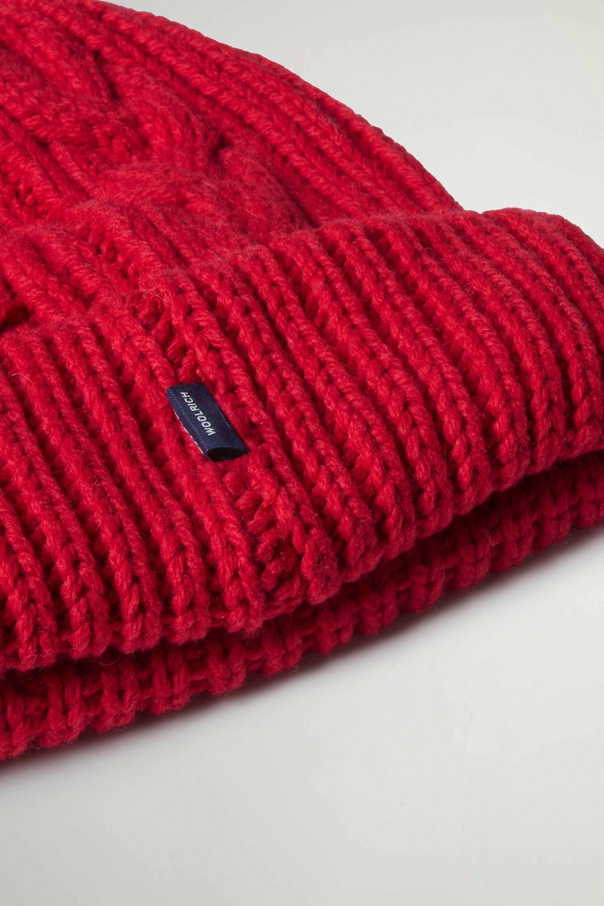 Beanie in Wool and Cotton Blend Red photo 3 | Woolrich