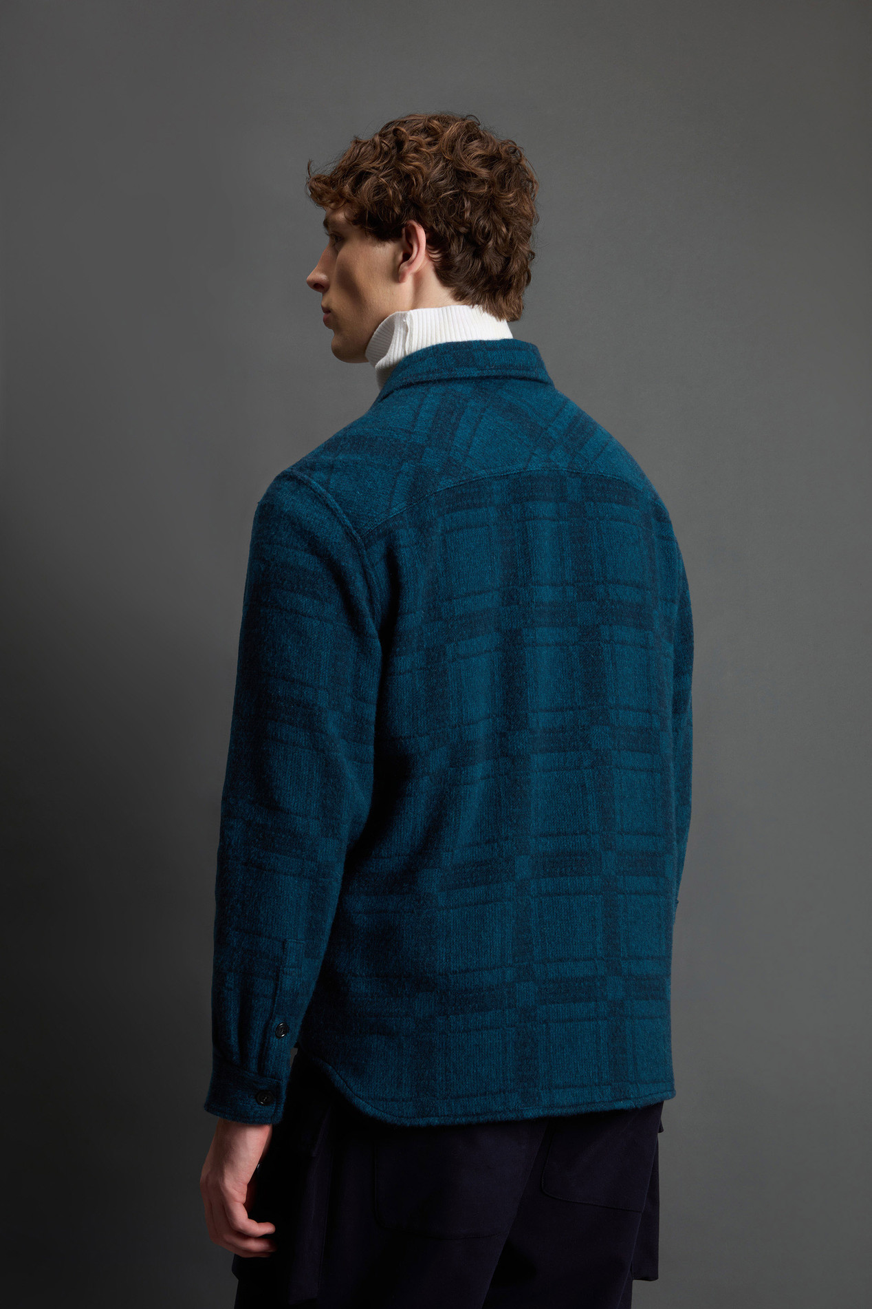 Geruit overhemdjack van zuiver kasjmier by Todd Snyder Blauw photo 5 | Woolrich