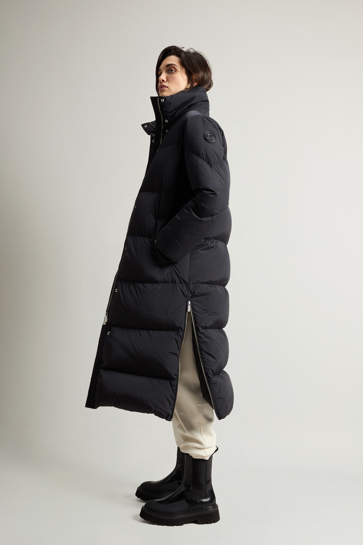Aurora Long Parka in Stretch Nylon Black photo 4 | Woolrich