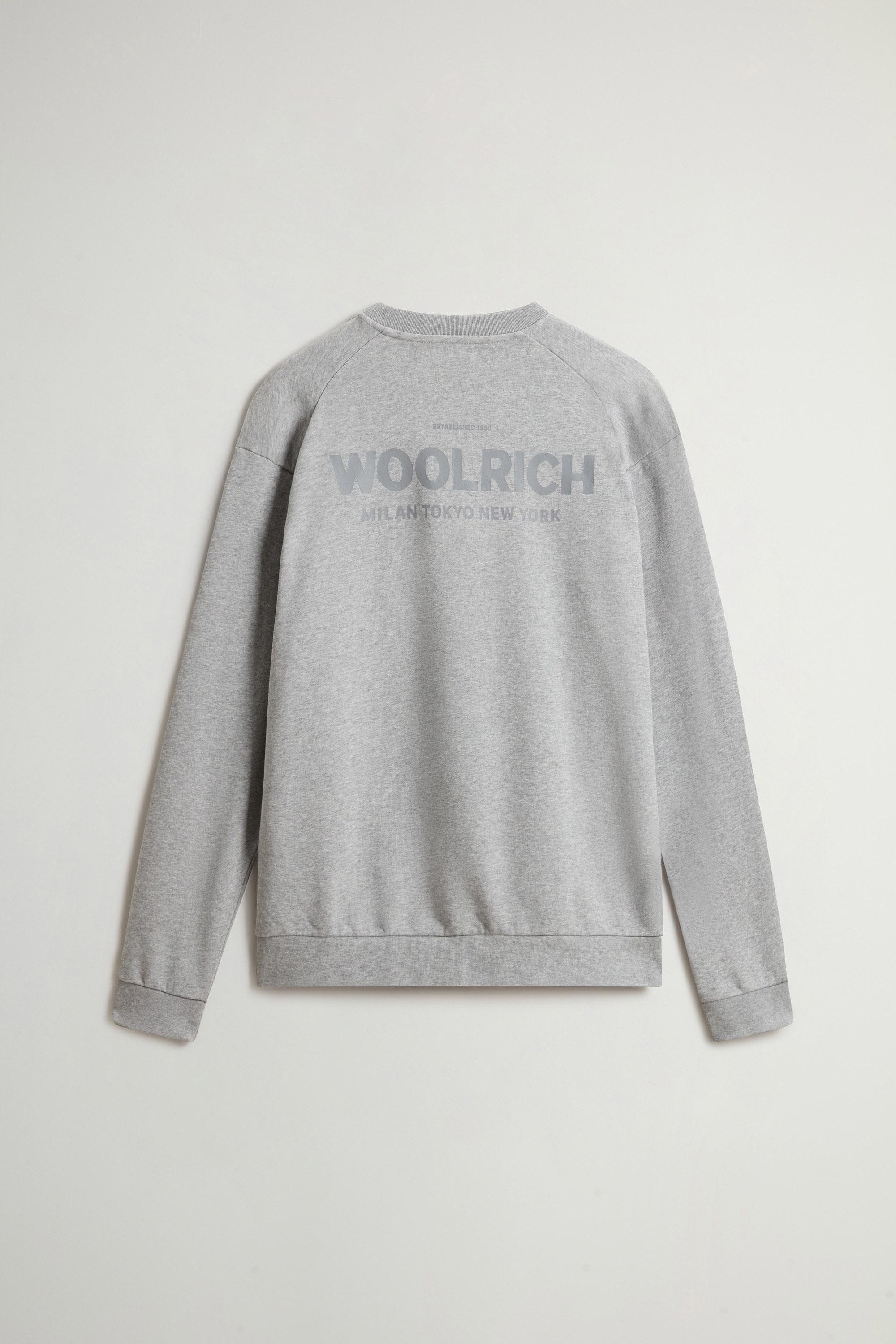 Crewneck Sweatshirt in Pure Cotton with Macro Logo on the Back Gray photo 6 | Woolrich
