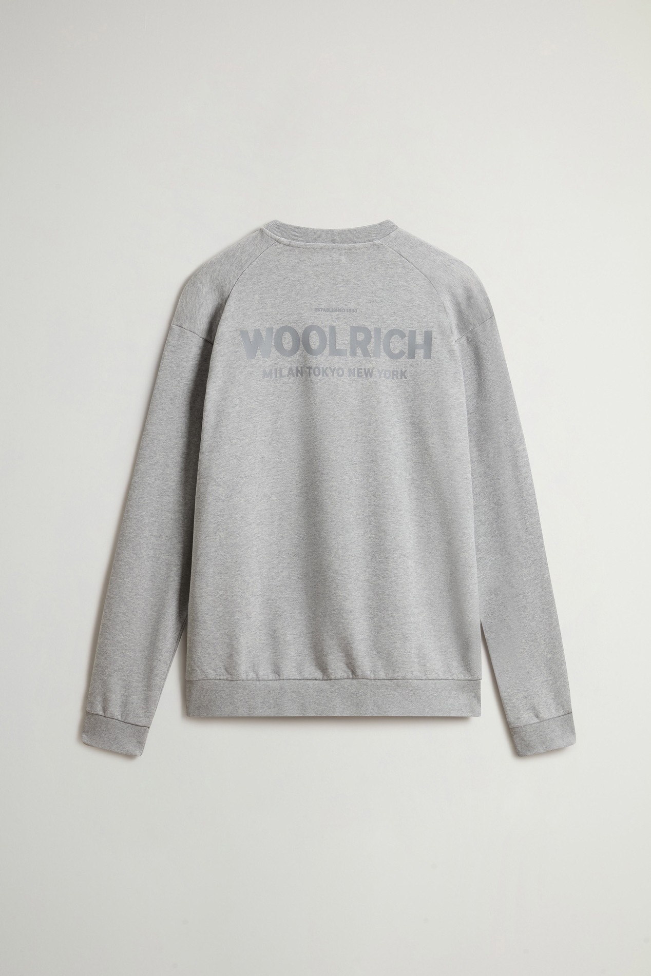 Crewneck Sweatshirt in Pure Cotton with Macro Logo on the Back Gray photo 6 | Woolrich