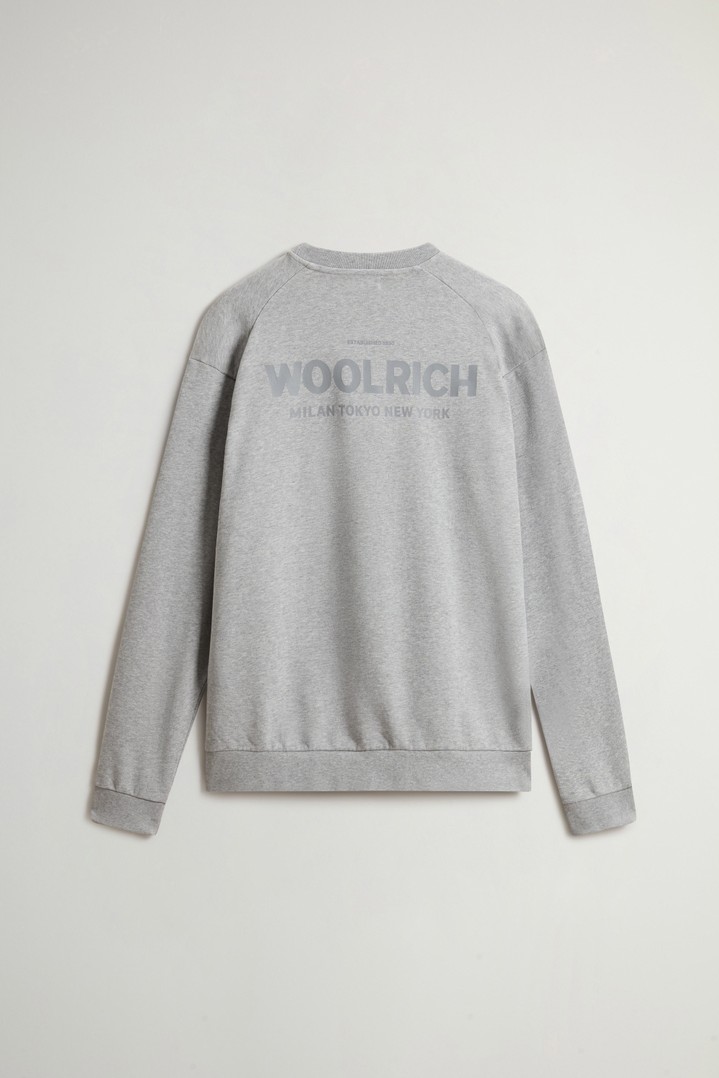 Crewneck Sweatshirt in Pure Cotton with Macro Logo on the Back Gray photo 6 | Woolrich
