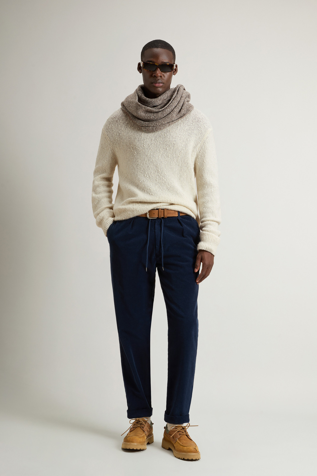 Cotton-, Alpaca and Wool-Blend Crewneck Sweater White photo 2 | Woolrich
