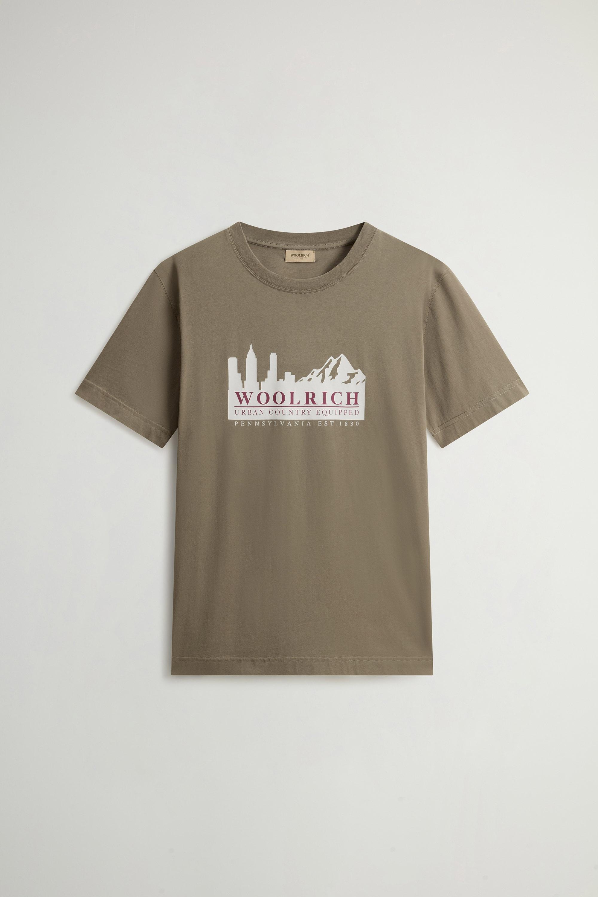 COTTON GRAPHIC T-SHIRT Green photo 5 | Woolrich