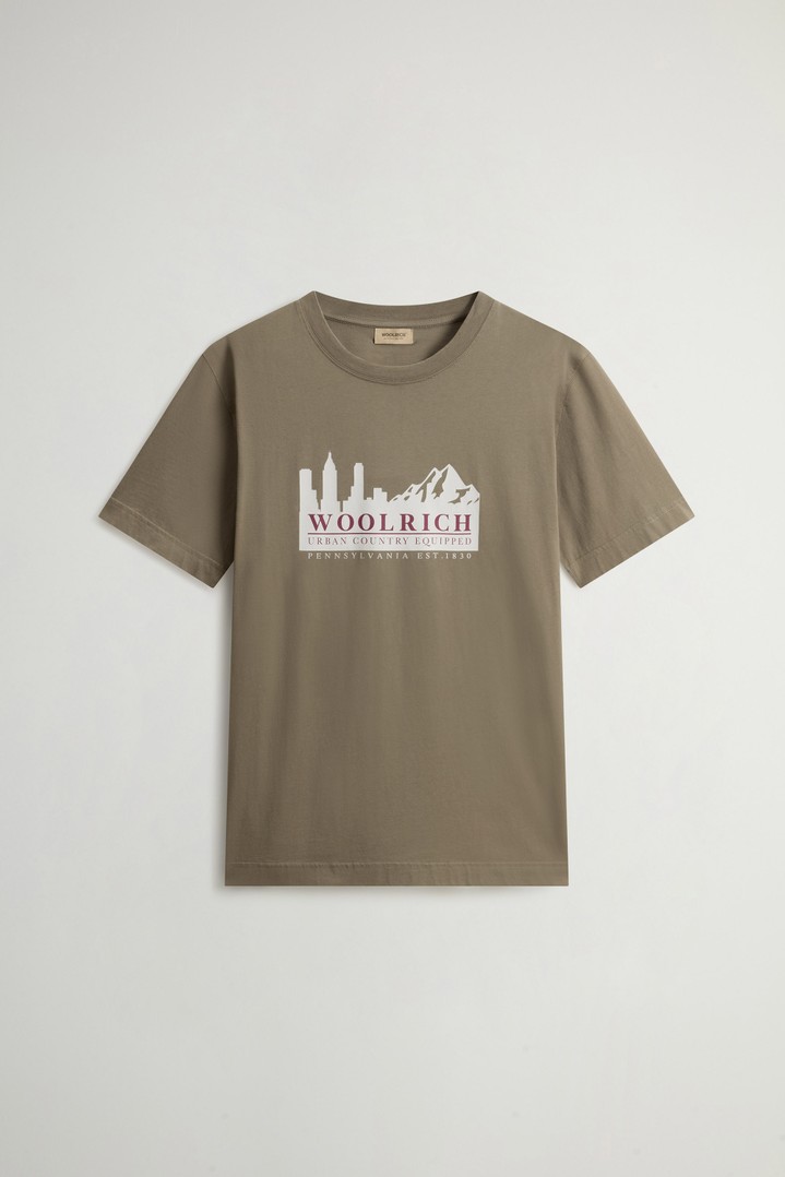 COTTON GRAPHIC T-SHIRT Green photo 5 | Woolrich