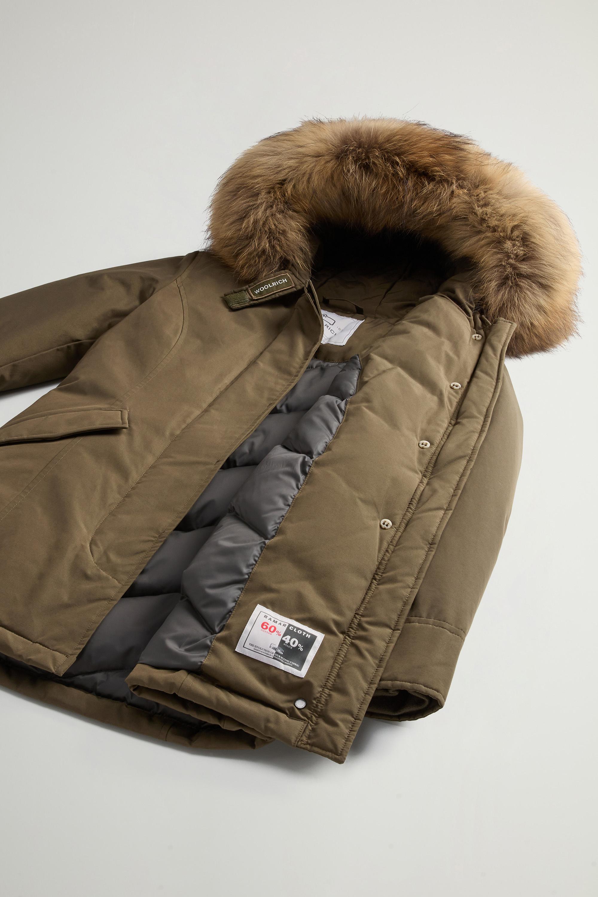 Arctic Parka in Ramar Cloth with Detachable Fur Trim Green photo 8 | Woolrich