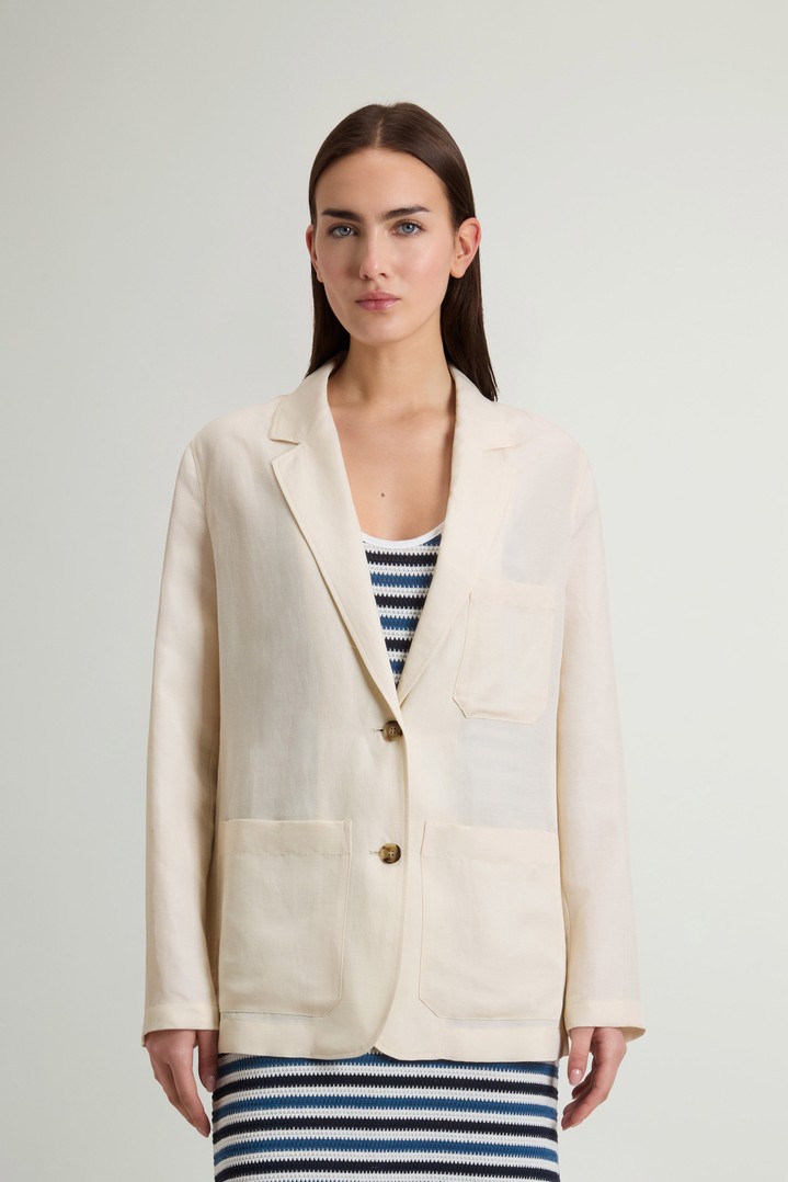 LYOCELL LINEN BLAZER White photo 1 | Woolrich