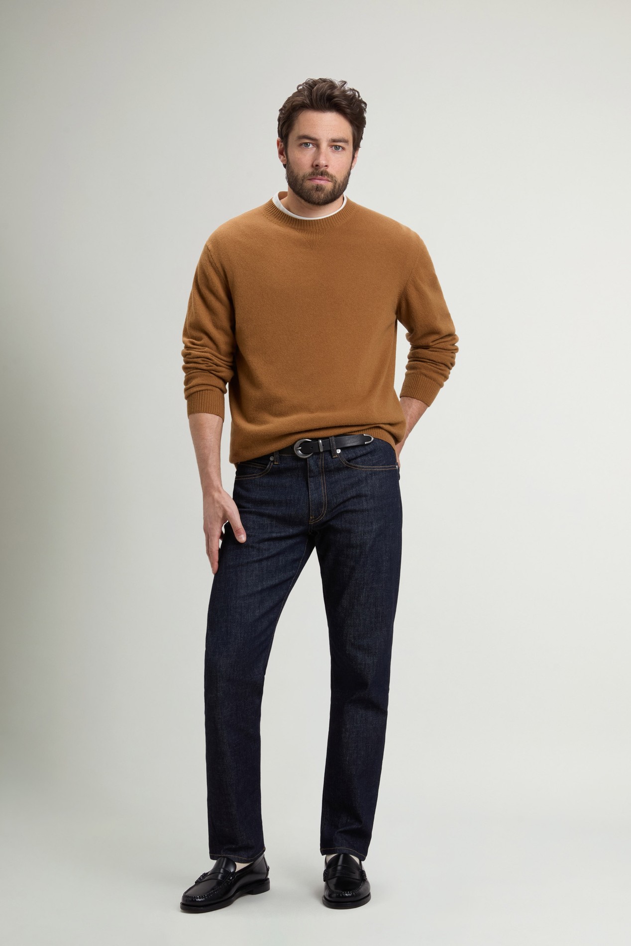 WOOL CASHMERE CREWNECK GG13 Brown photo 2 | Woolrich