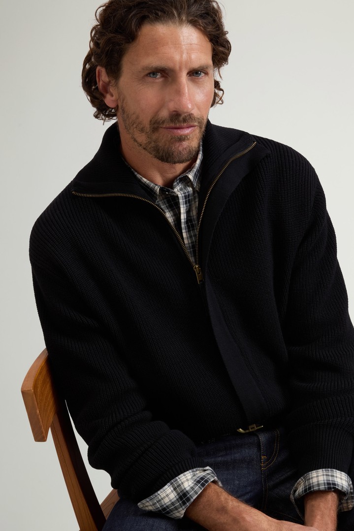 FINE MERINOS FULL-ZIP CARDIGAN GG13 Zwart photo 4 | Woolrich