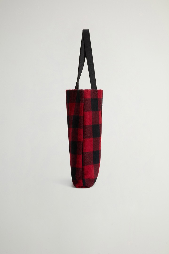 Medium Tote Bag in Checked Italian Wool Blend Red photo 3 | Woolrich