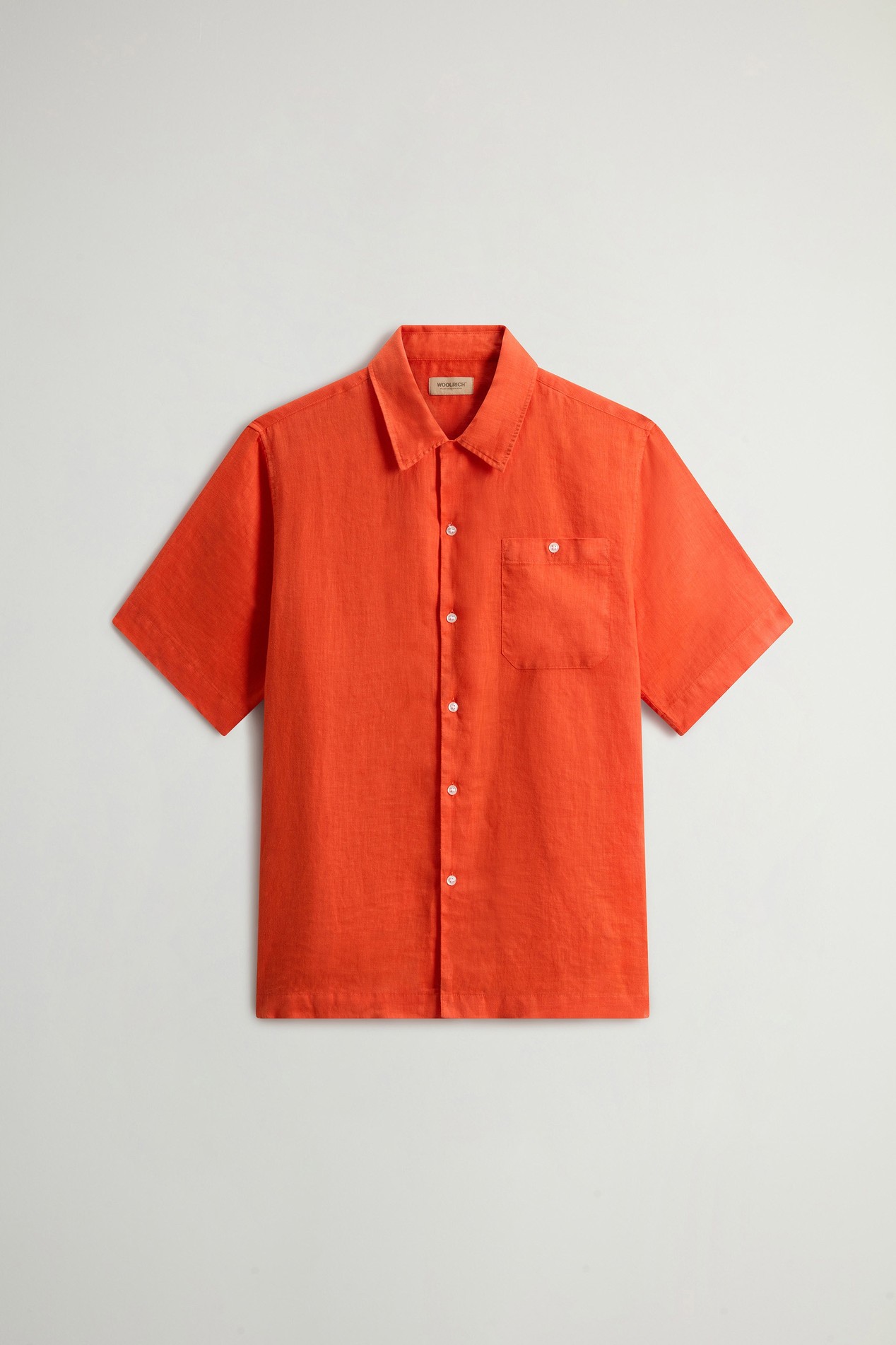 S/S LINEN SHIRT Orange photo 5 | Woolrich