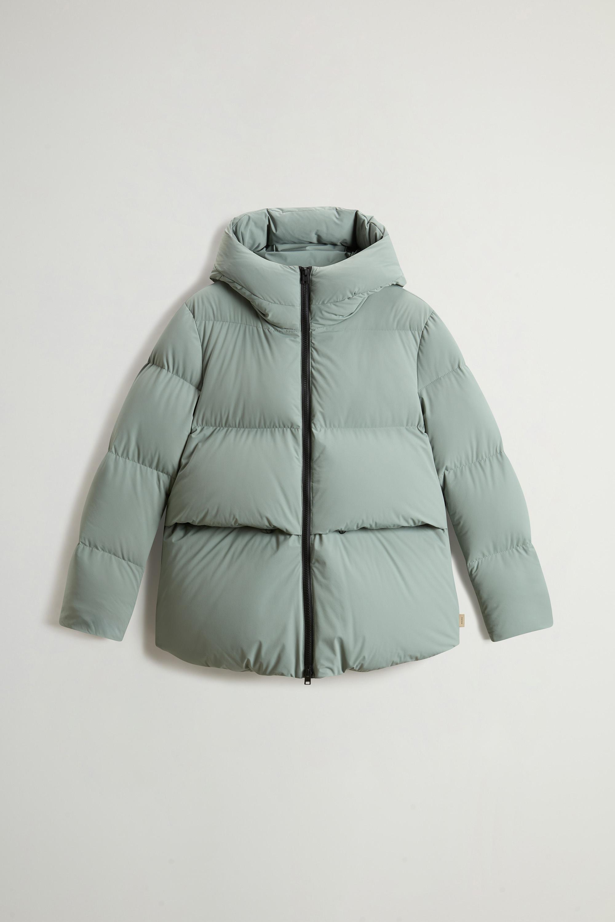 Cloud Down Jacket in Stretch Nylon with Matte Finish Green photo 6 | Woolrich