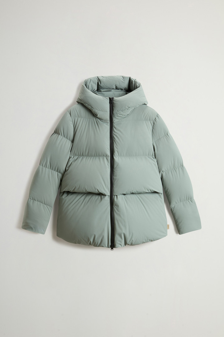 Cloud Down Jacket in Stretch Nylon with Matte Finish Green photo 6 | Woolrich