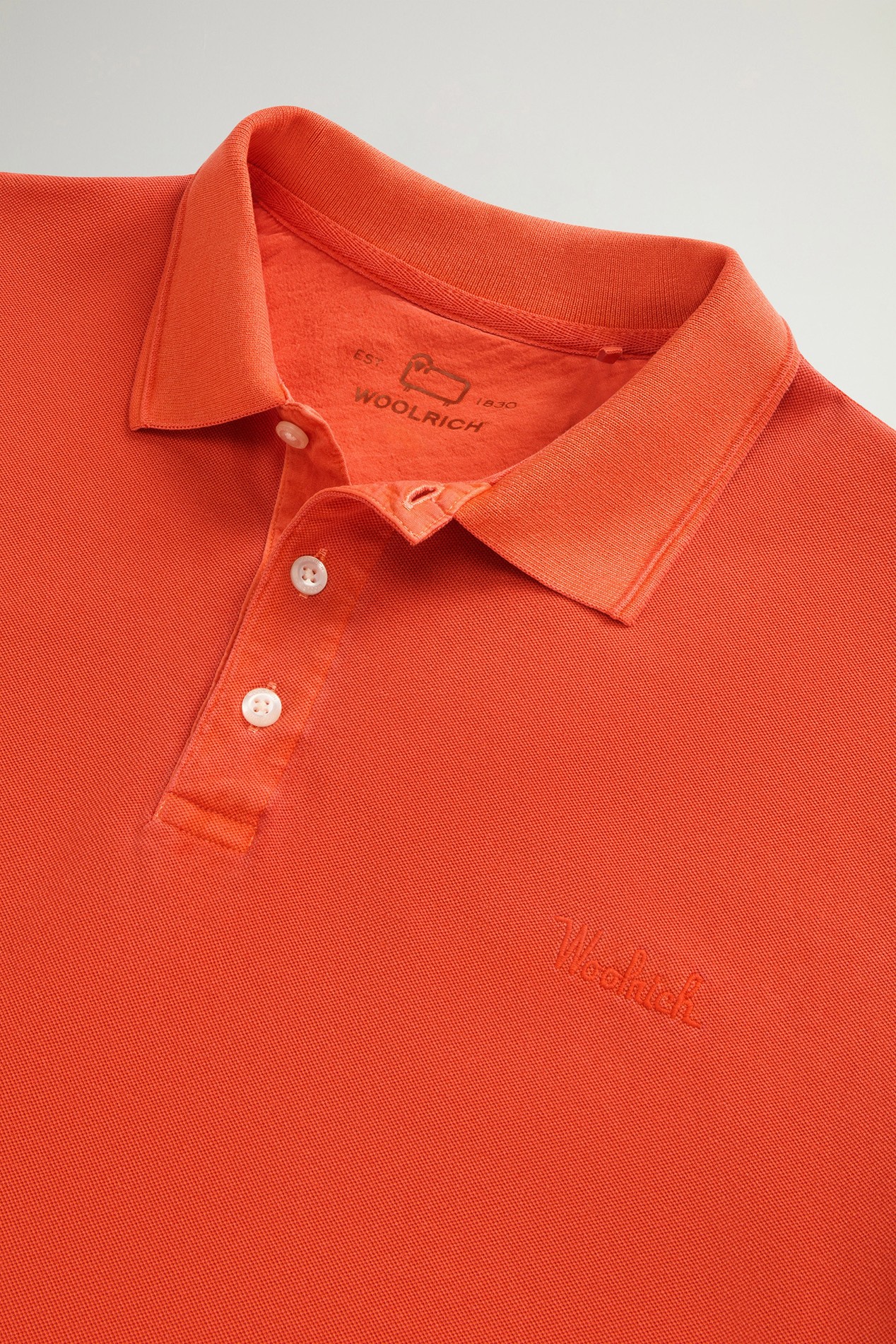 Mackinack Polo teint en pièce en sergé de coton stretch Orange photo 6 | Woolrich