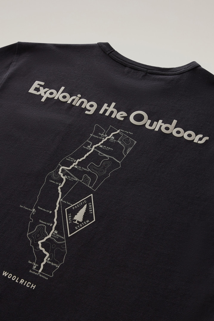 Pure Cotton T-Shirt with Trail Print Black photo 3 | Woolrich
