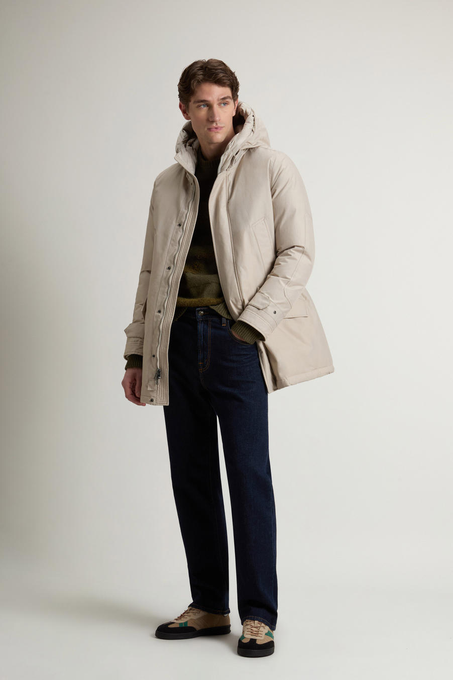 Polar Parka in Ramar Cloth with High Collar Beige photo 1 | Woolrich