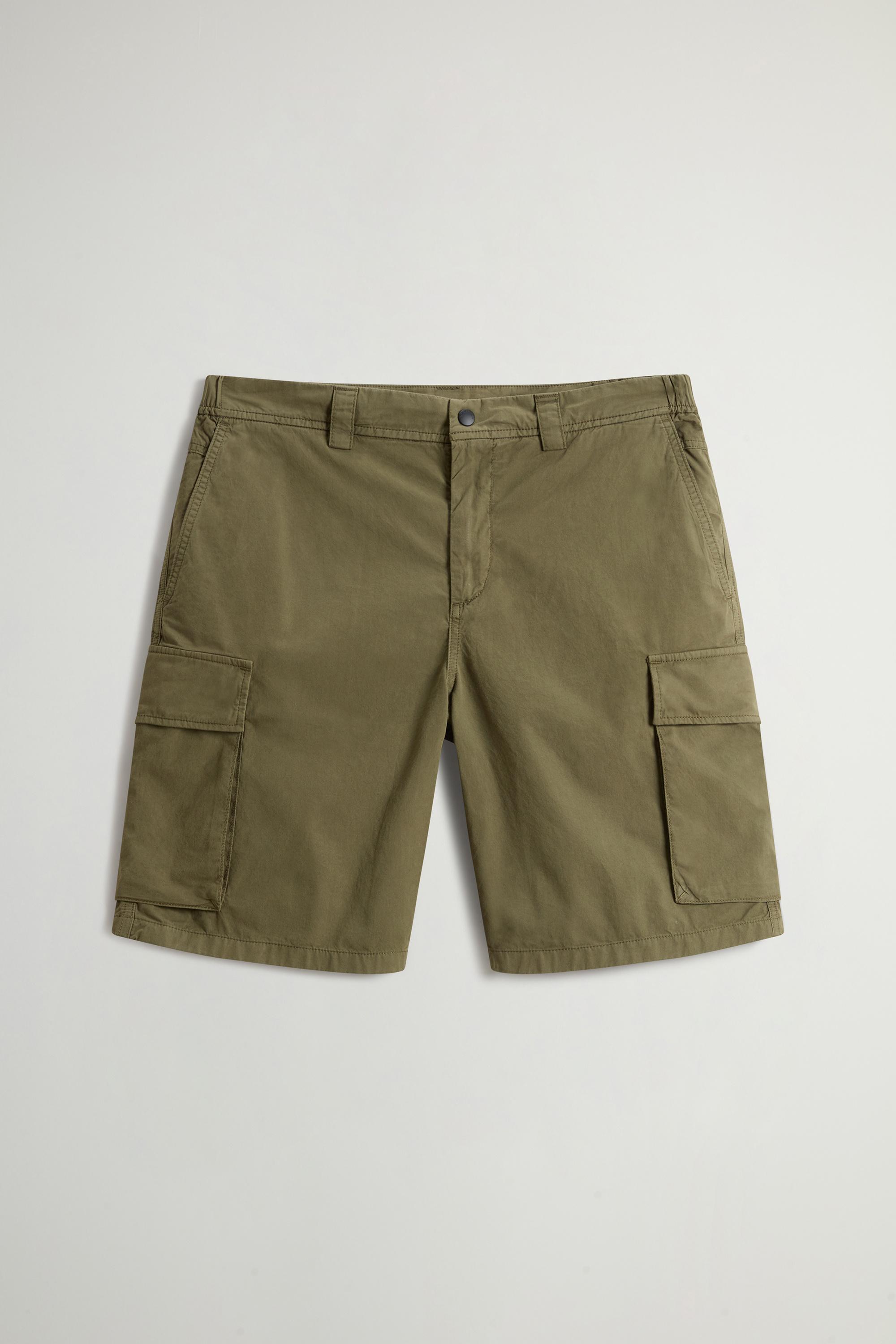 Garment-Dyed Cargo Short in Pure Cotton Green photo 1 | Woolrich