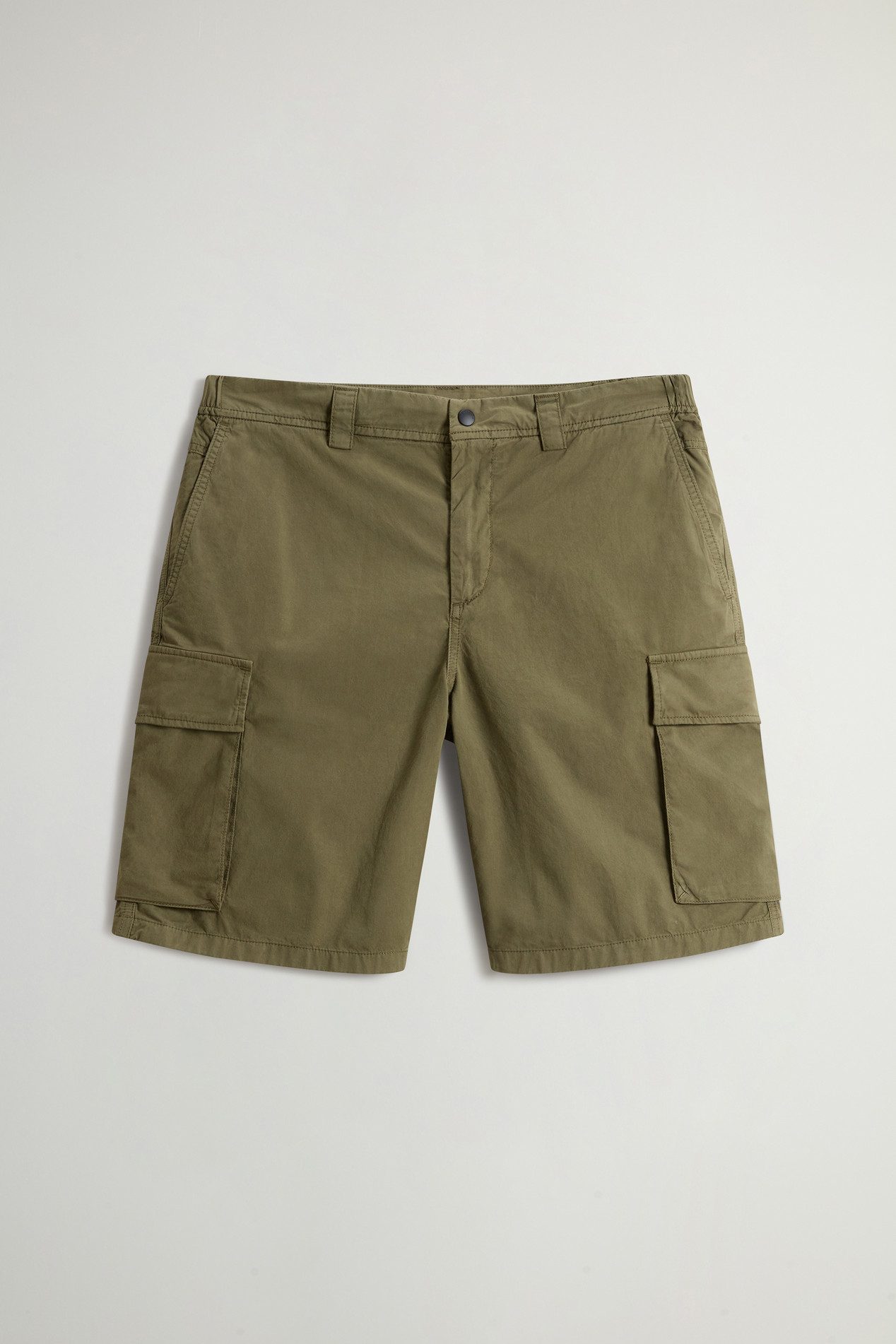 Garment-Dyed Cargo Short in Pure Cotton Green photo 1 | Woolrich
