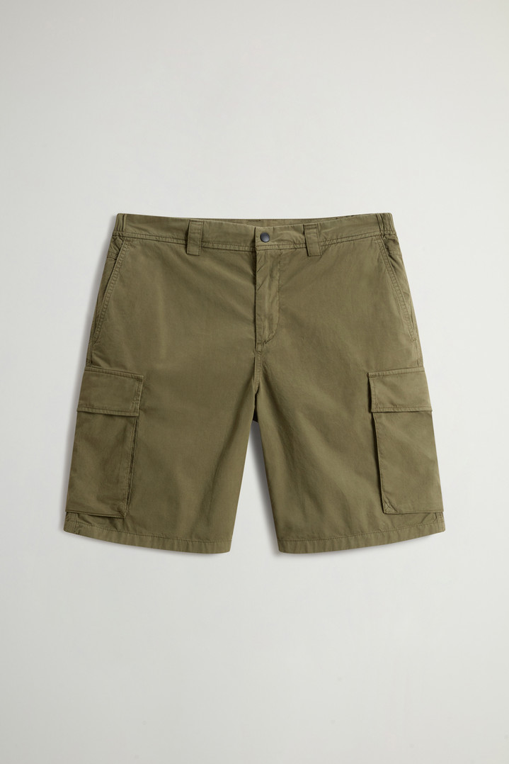 Garment-Dyed Cargo Short in Pure Cotton Green photo 1 | Woolrich