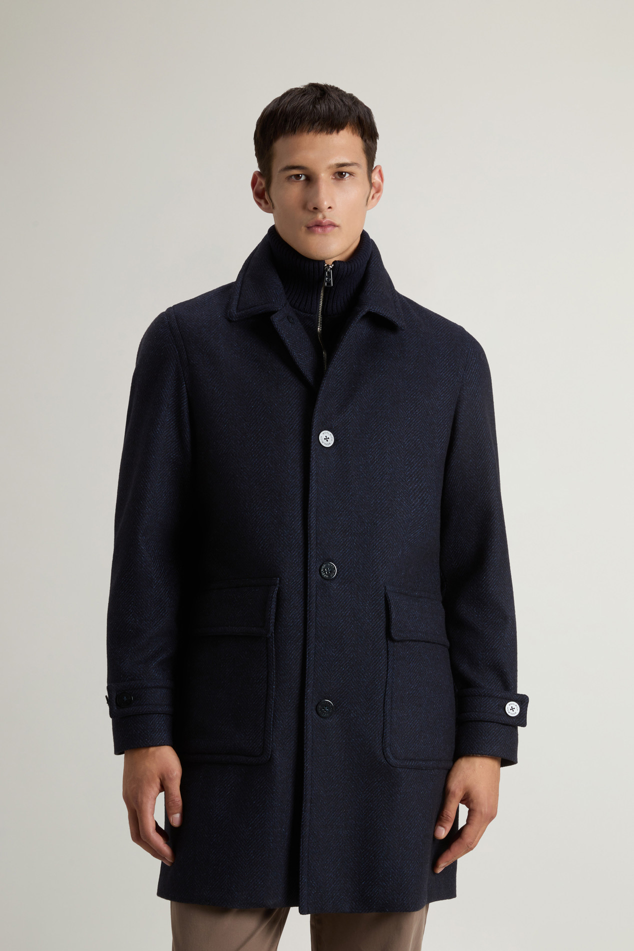 Coat in Pure Italian Wool Crafted Using a Loro Piana Fabric Blue photo 1 | Woolrich