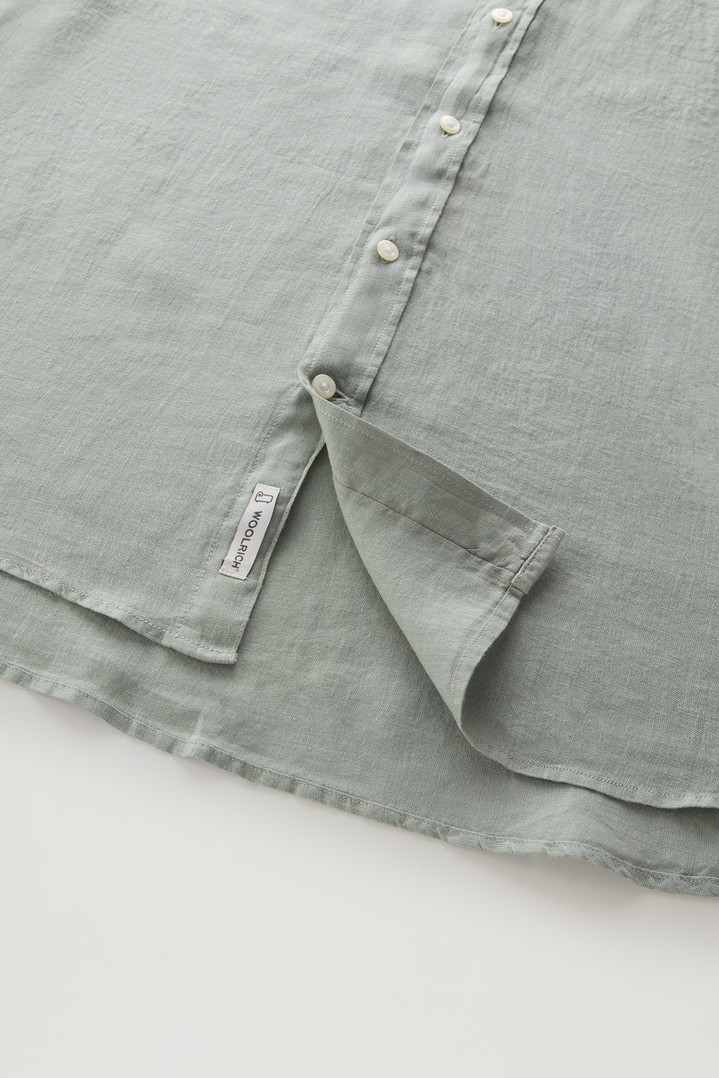 Garment-Dyed Pure Linen Shirt Green photo 4 | Woolrich