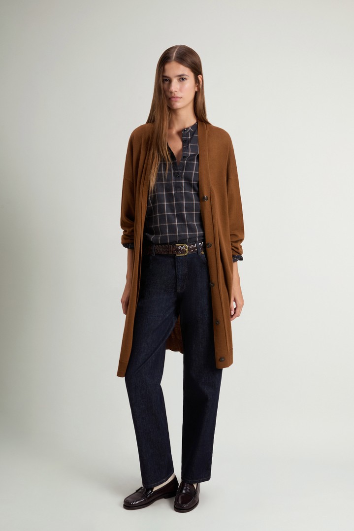 Long Cardigan in Pure Merino Virgin Wool Brown photo 2 | Woolrich
