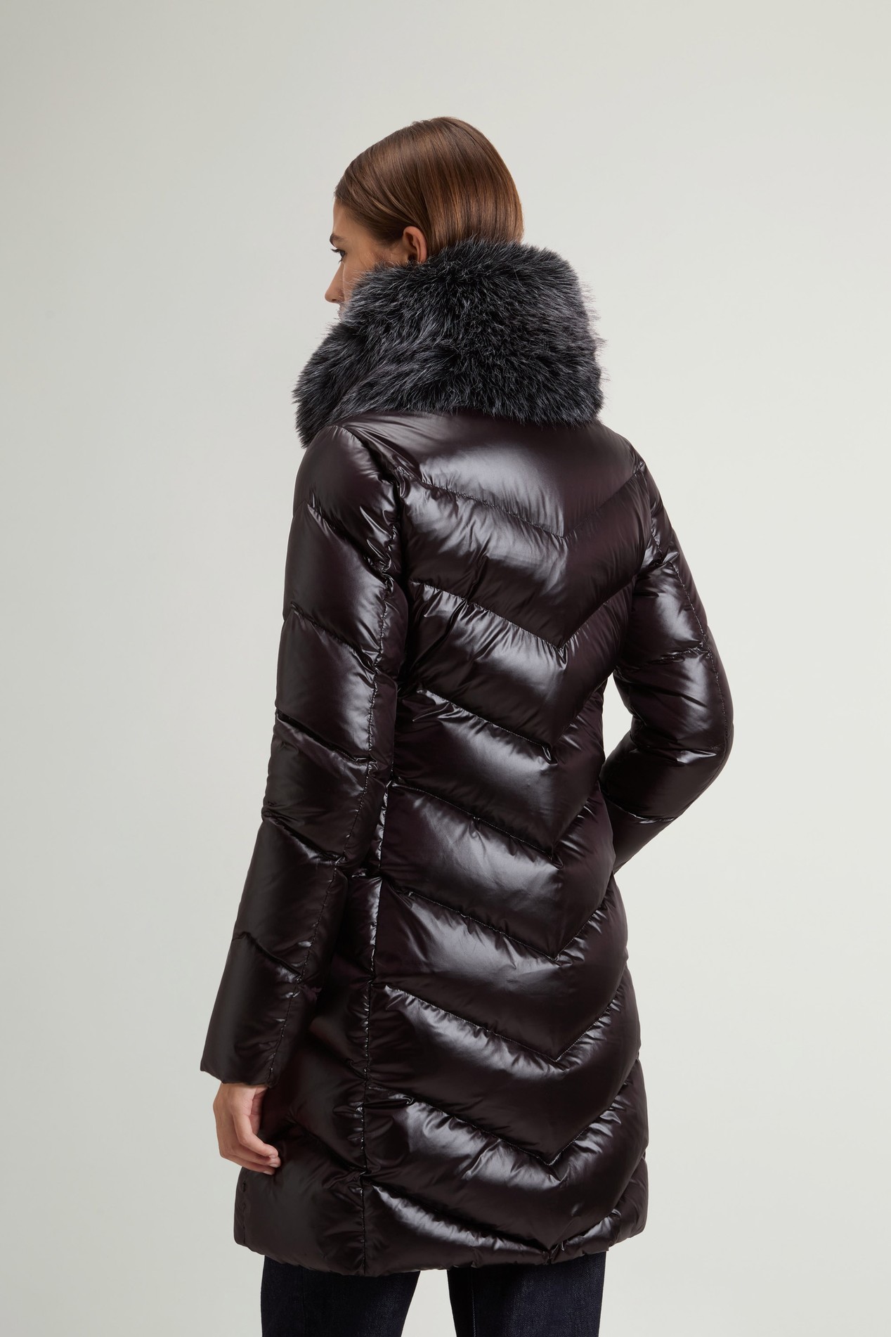 LIQUID NYLON FUR PARKA Black photo 3 | Woolrich