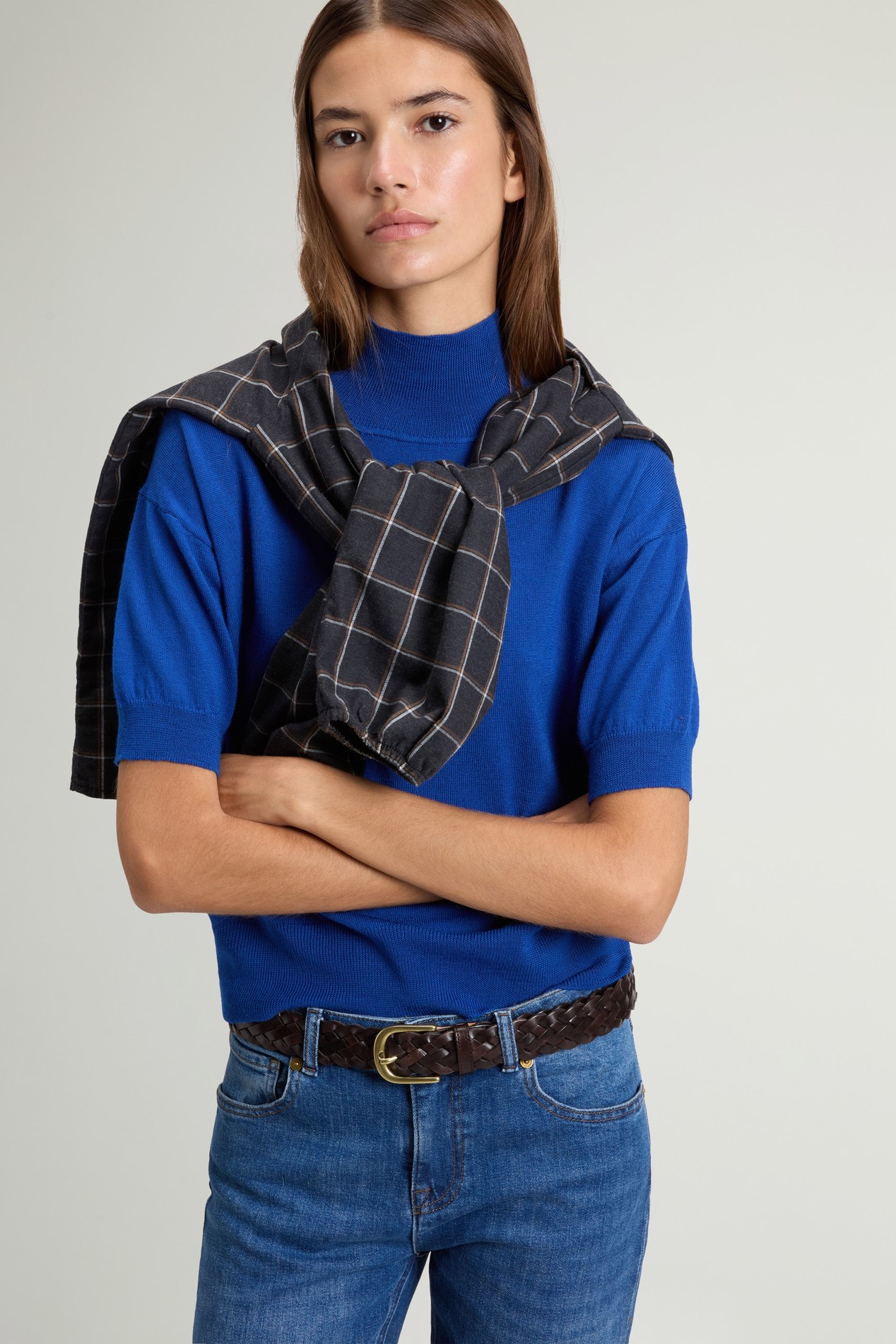 Knit Turtleneck T-Shirt in Pure Merino Virgin Wool Blue photo 4 | Woolrich