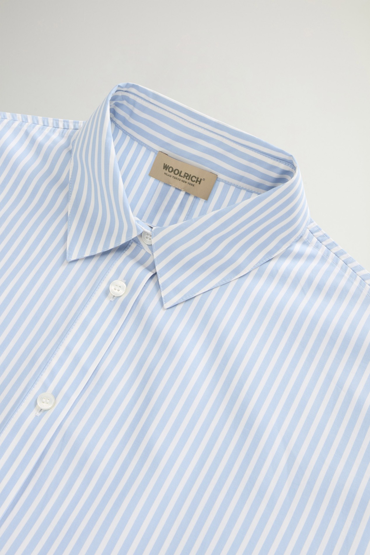 STRIPED COTTON POPLIN BLOUSE Blue photo 6 | Woolrich