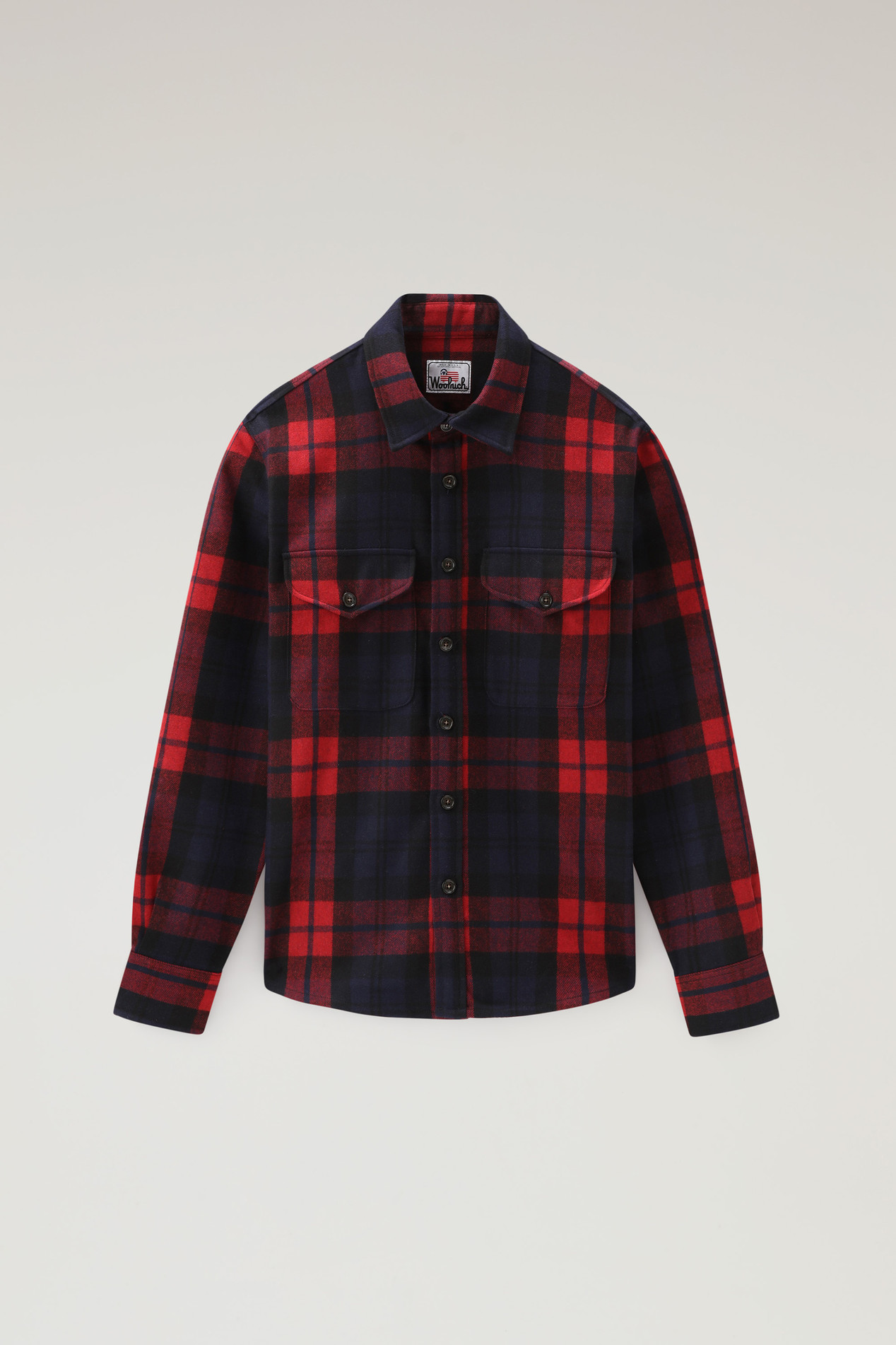 Wool Blend Oxbow Flannel Overshirt - Made in USA Red photo 5 | Woolrich