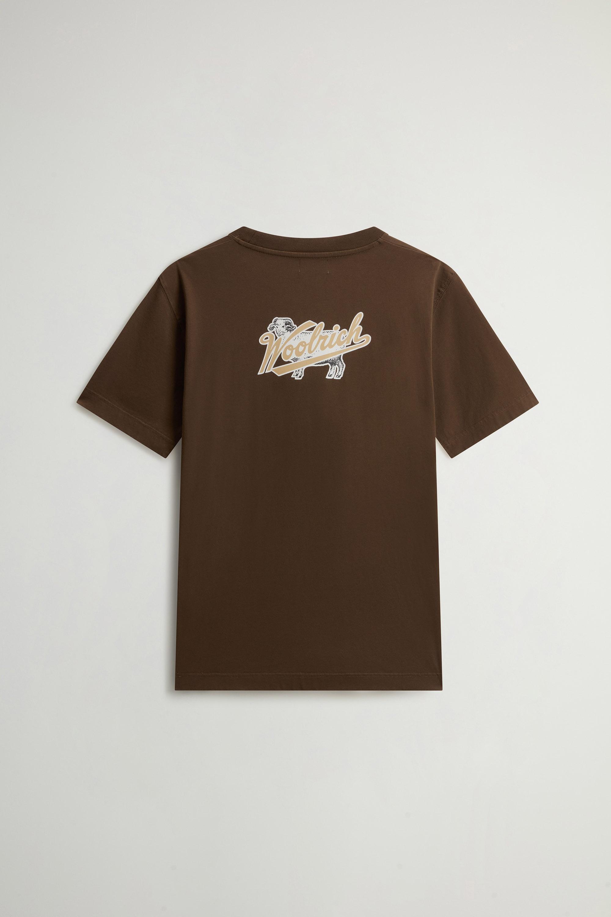 COTTON GRAPHIC T-SHIRT Brown photo 6 | Woolrich