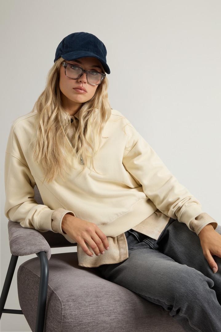 High Neck Sweatshirt in Pure Cotton White photo 4 | Woolrich