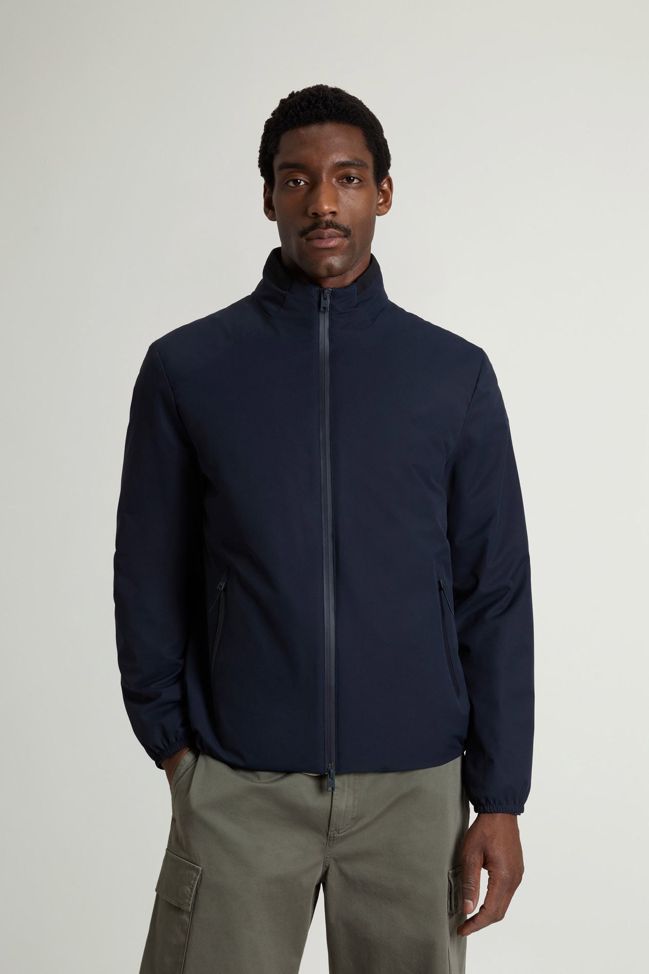 Padded Sailing Bomber Jacket in Two-Layered Fabric Blue photo 1 | Woolrich