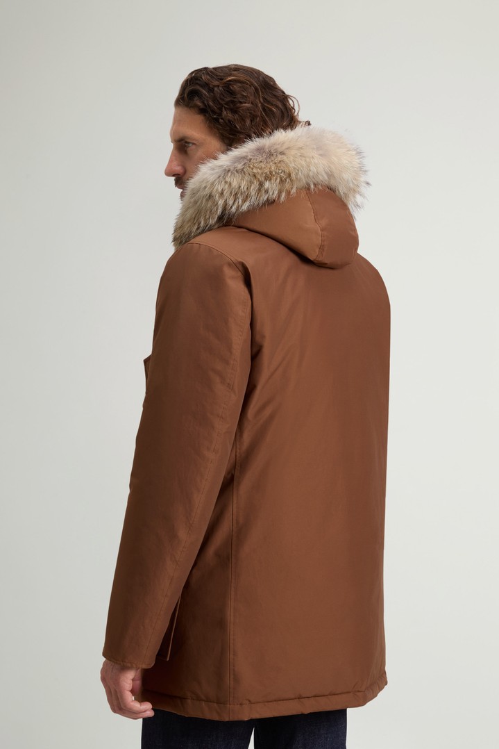 Arctic Parka in Ramar Cloth with Detachable Fur Trim Brown photo 3 | Woolrich