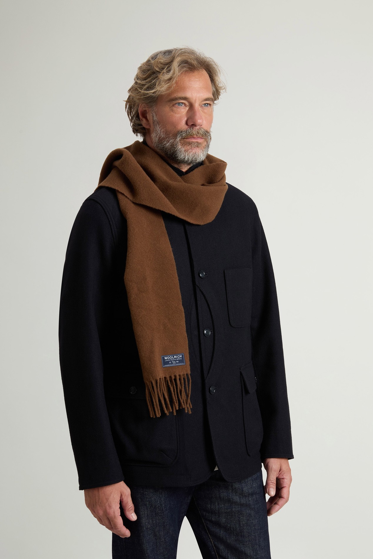 Pure Virgin Wool Scarf Brown photo 1 | Woolrich