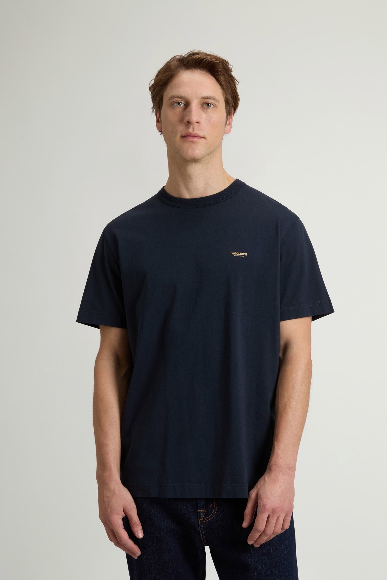 COTTON LOGO T-SHIRT Blue photo 1 | Woolrich