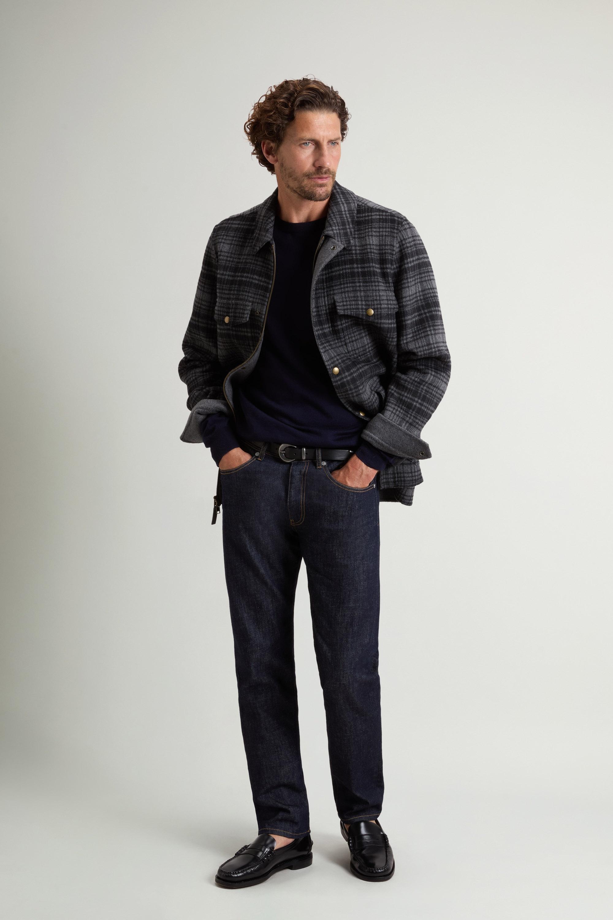 Checked Overshirt in Wool Blend Gray photo 1 | Woolrich